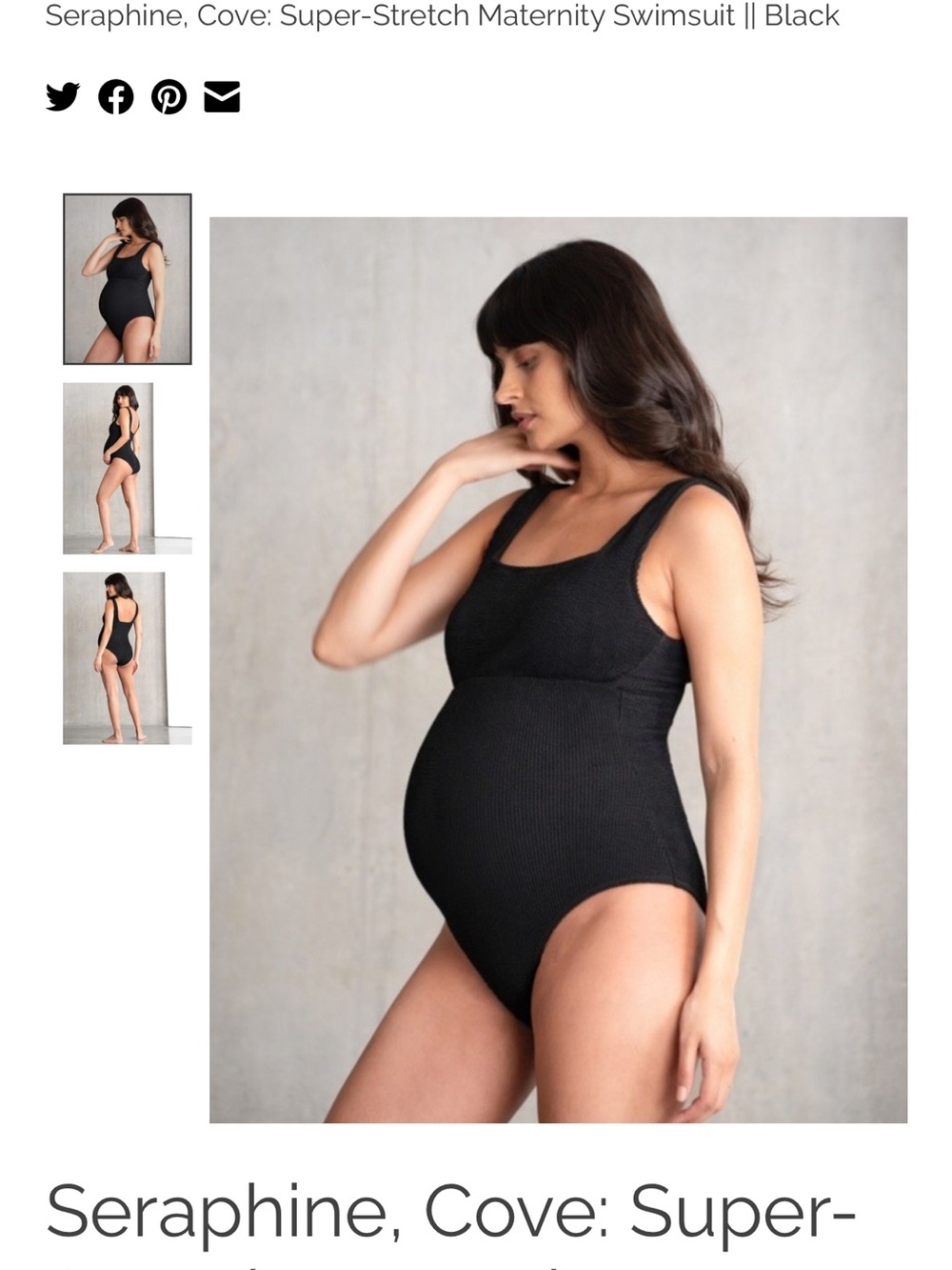 Seraphine Maternity ribbed One-Piece Swimsuit